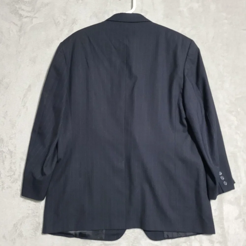 Brooks Brothers Suit Jacket Mens 44R Blue Pinstripe Wool 2 Button Brooksease USA - Picture 3 of 15